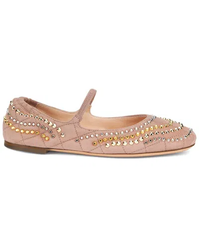 Agl Attilio Giusti Leombruni Agl Iris Studs Suede Ballet Flat In Neutral