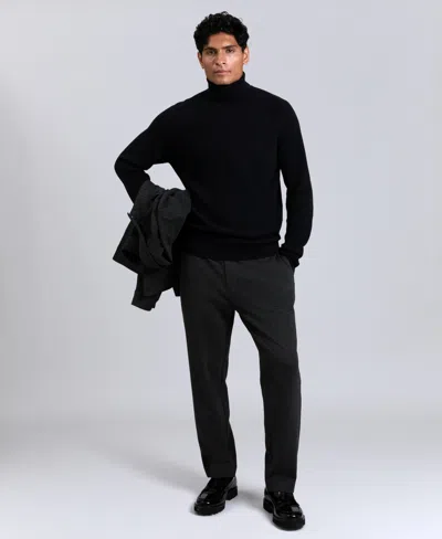 Kenneth Cole Men's Fold Over Turtleneck Sweater In Black