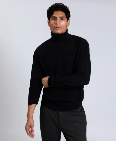Kenneth Cole Men's Fold Over Turtleneck Sweater In Black