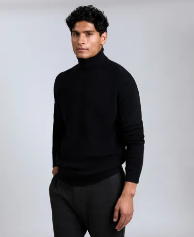 Kenneth Cole Men's Fold Over Turtleneck Sweater In Black