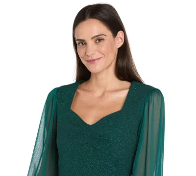 R & M Richards Women's Long-sleeve Sheath Dress In Green