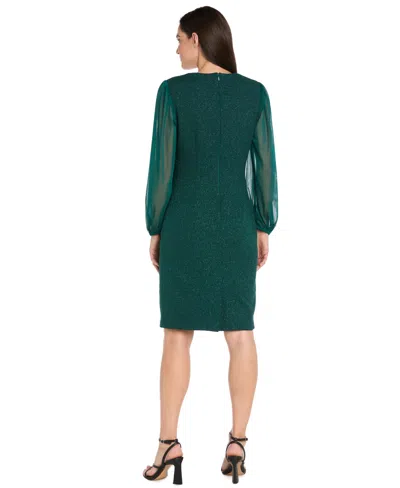 R & M Richards Women's Long-sleeve Sheath Dress In Green