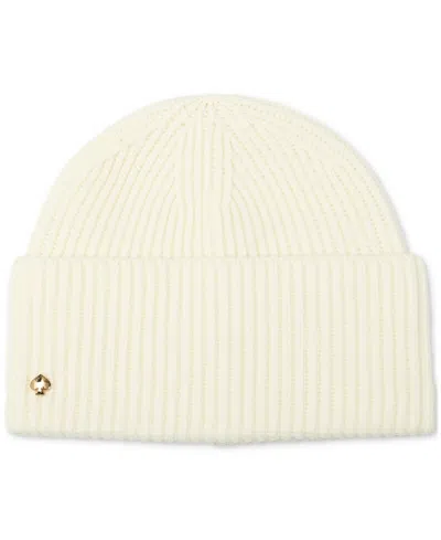 Kate Spade Spade Cuff Beanie In White