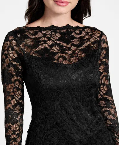 Guess Women's Nataliya Long-sleeve Lace Top In Black
