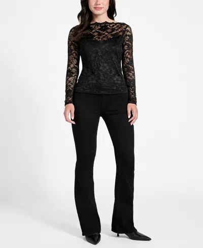 Guess Women's Nataliya Long-sleeve Lace Top In Black