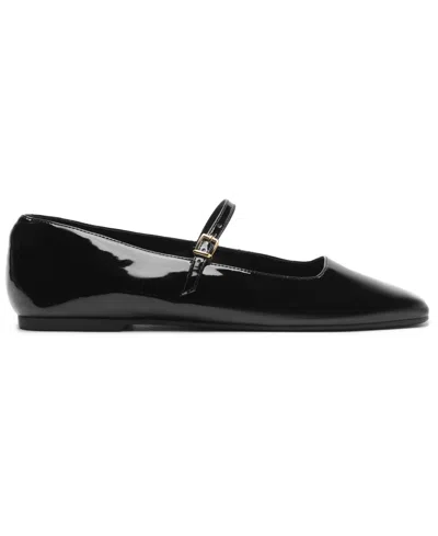 Arezzo Tori Genuine Calf Hair Mary Jane Flat In Black