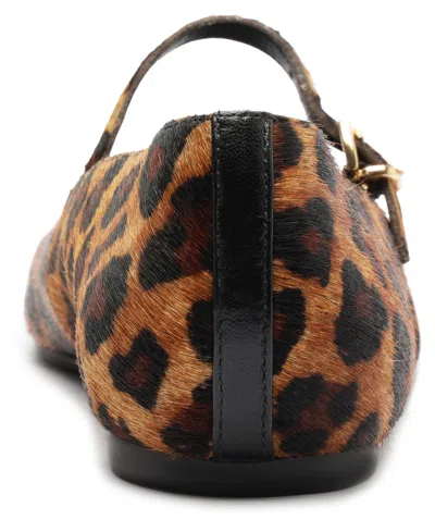 Arezzo Tori Genuine Calf Hair Mary Jane Flat In Brown