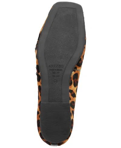 Arezzo Tori Genuine Calf Hair Mary Jane Flat In Brown