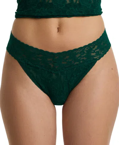 Hanky Panky Women's Signature Lace Original Rise Thong In Green