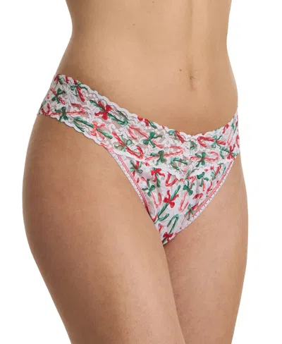Hanky Panky Printed Signature Lace Original Rise Thong In Multi