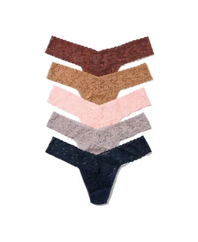 Hanky Panky Women's Signature Lace Low Rise 5 Pack Thong Underwear In Multi