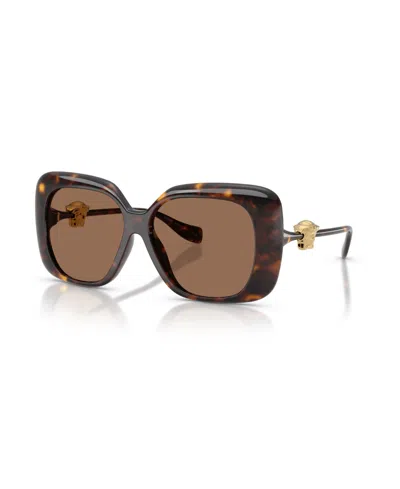 Versace Medusa Square-frame Sunglasses In Brown