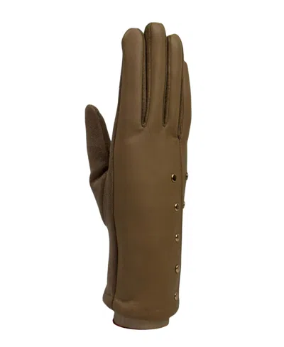 Marcus Adler Leather Glove With Studs In Brown