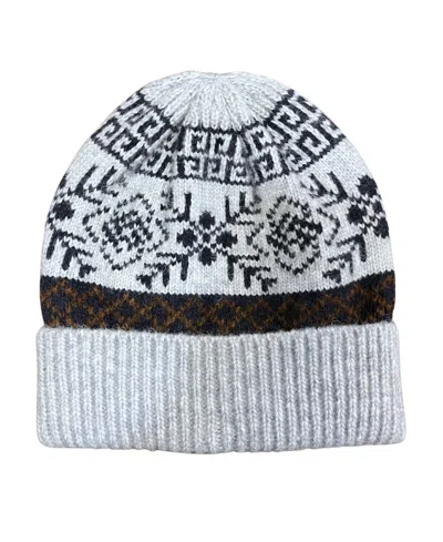 Marcus Adler Knit Fairisle Beanie Hat In Gray