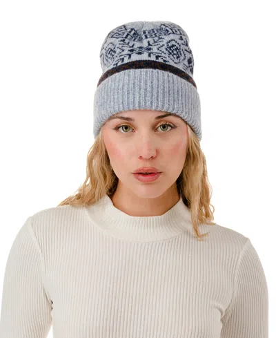 Marcus Adler Knit Fairisle Beanie Hat In Gray