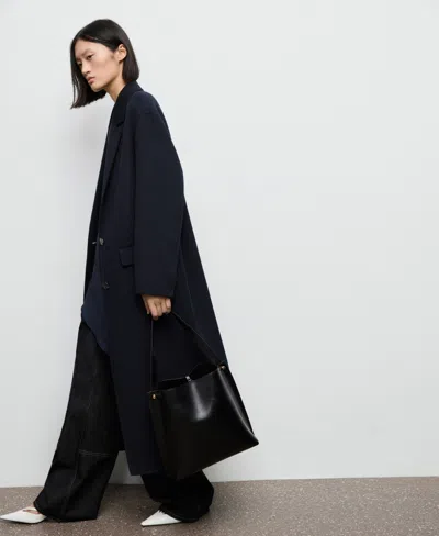Mango Women's Wool Overcoat In Blue