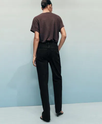 Mango Women's Matilda High-rise Straight Jeans In Black
