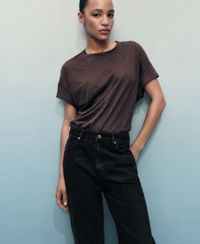 Mango Women's Matilda High-rise Straight Jeans In Black