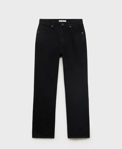 Mango Women's Matilda High-rise Straight Jeans In Black