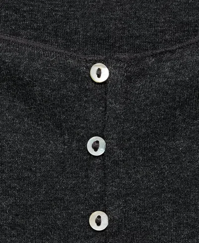 Mango Boat Neck Cardigan In Blue