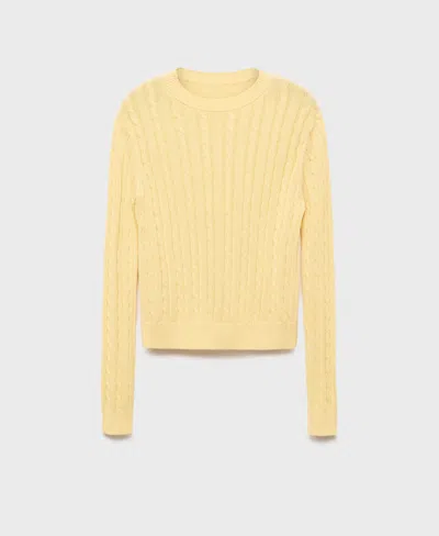 Mango Women's Braided Knitted Sweater In Yellow