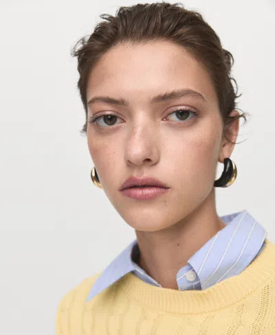 Mango Women's Braided Knitted Sweater In Yellow