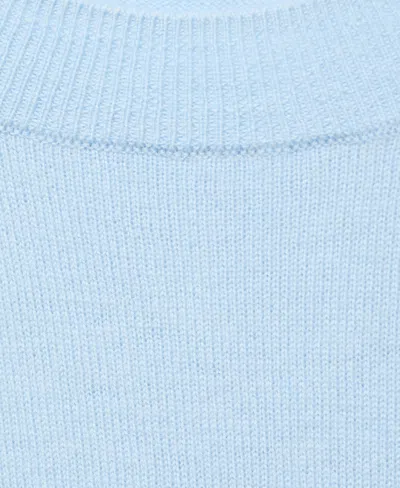 Mango 100% Wool Fine-knit Sweater Sky Blue In Blue
