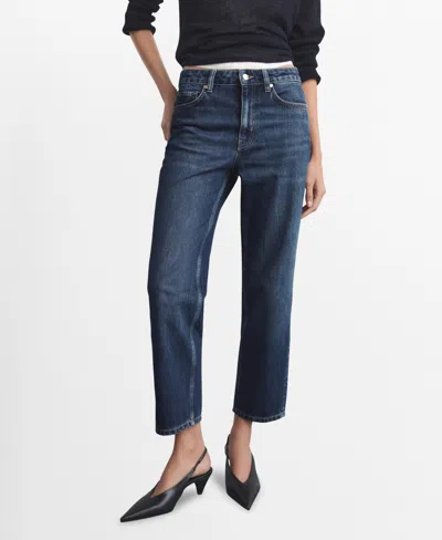 Mango Women's Mid-rise Straight Jeans In Blue