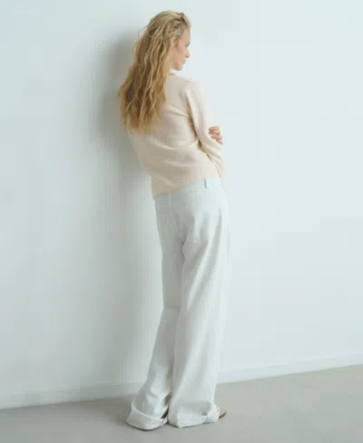 Mango Cowl Neck Sweater Ecru In Neutral