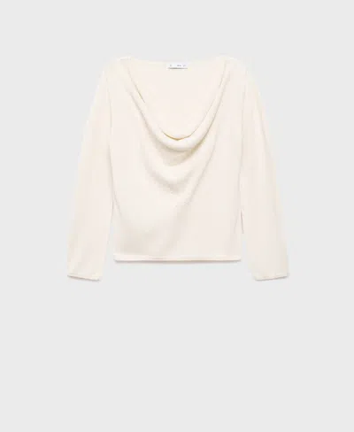Mango Cowl Neck Sweater Ecru In Neutral
