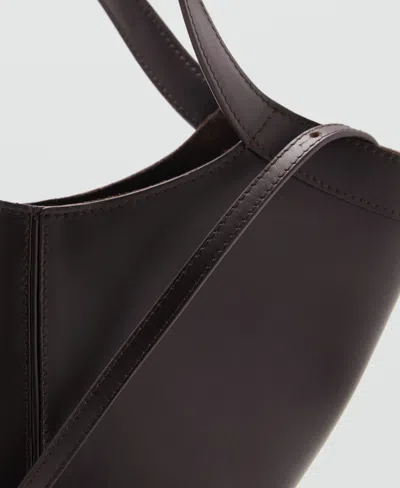 Mango Women's Leather Handbag In Brown
