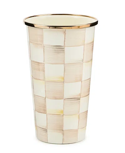 Mackenzie-childs Mocha Check 20 Oz. Tumbler In Gold