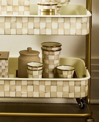 Mackenzie-childs Mocha Check 20 Oz. Tumbler In Gold