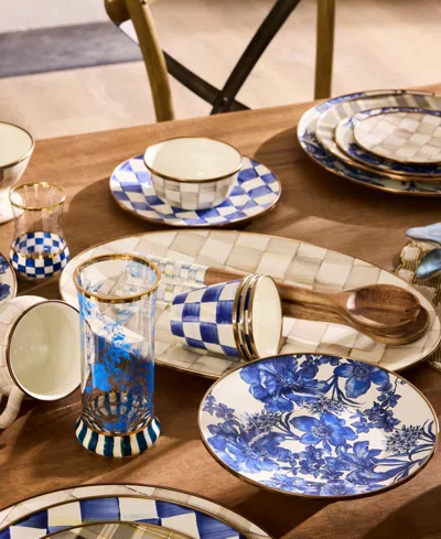 Mackenzie-childs Mocha Check Large Oval Platter In Neutral