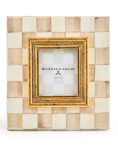 Mackenzie-childs Mocha Check Frame, 2.5" X 3" In Gold