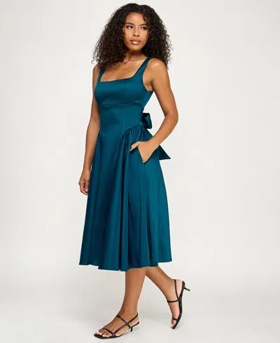 Katia Rae Juniors' Mikado Strapless Midi Dress In Blue