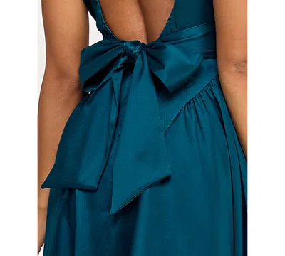 Katia Rae Juniors' Mikado Strapless Midi Dress In Blue