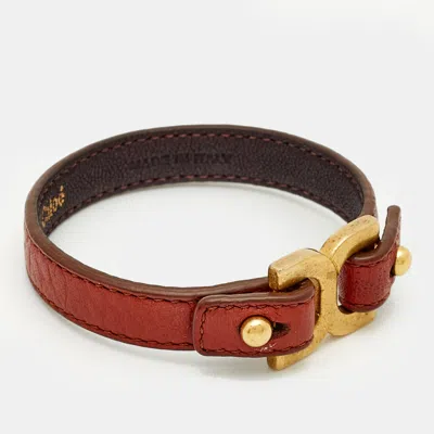 Pre-owned Chloé Leather Gold Tone Bracelet
