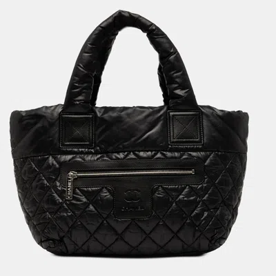 Pre-owned Chanel Black Small Quilted Nylon Coco Cocoon Tote