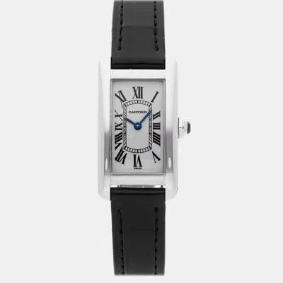 Pre-owned Cartier Tank Americaine Small Model W2601956 In Silver