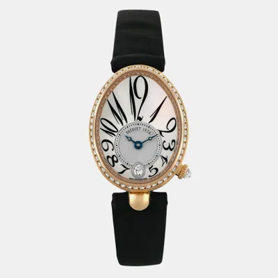 Pre-owned Breguet Reine De Naples 8918br/58/964 Automatic White Diamonds 18k Rose Gold Women's Wristwatch 29 Mm