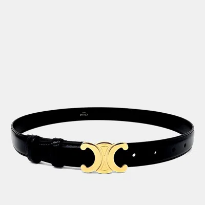 Pre-owned Celine Triumph Leather Belt In Black