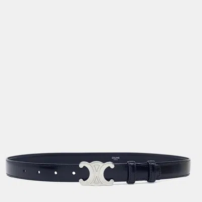 Pre-owned Celine Black Leather Triumph Belt