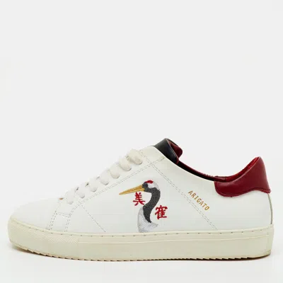 Pre-owned Axel Arigato White/red Leather Clean 90 B Bird Low Top Sneakers Size 36