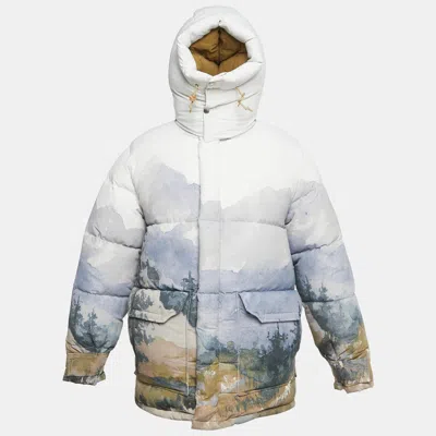 Pre-owned Gucci X The North Face Brown Brown Printed Down Skii Jacket M