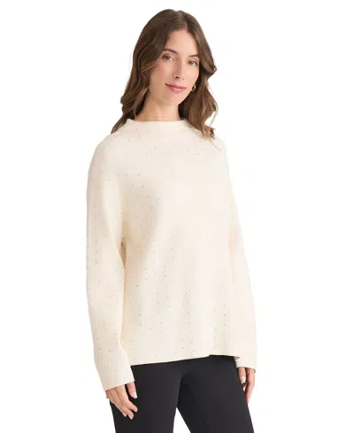 Jones New York Women's Funnel Mock Neck Heatset Sweater In Neutral