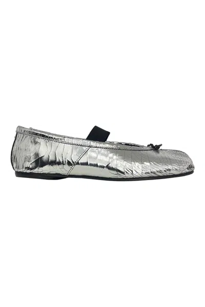 Maison Margiela Tabi Ballerina Broken Mirror Shoes In Silver
