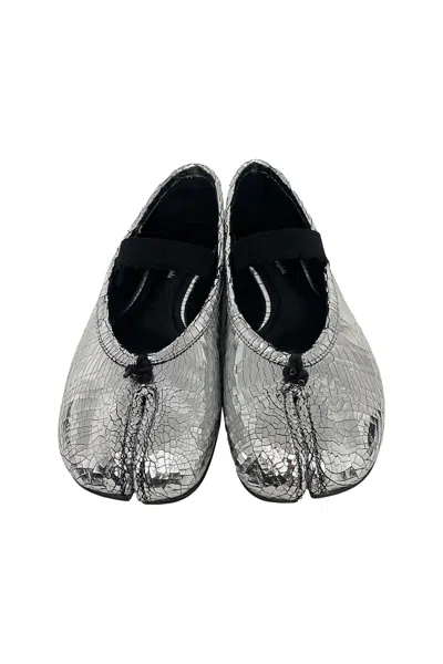 Maison Margiela Tabi Ballerina Broken Mirror Shoes In Silver