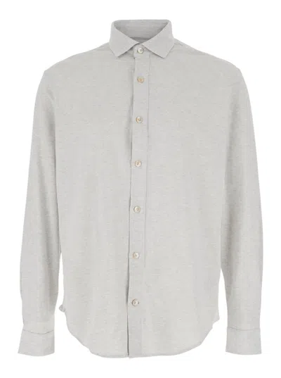 Eleventy Light Grey Cotton Shirt In Gray