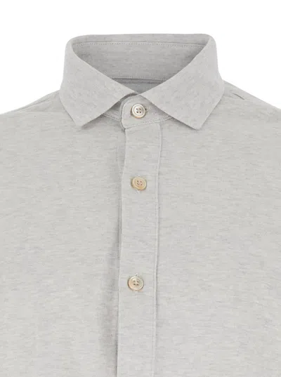 Eleventy Light Grey Cotton Shirt In Gray